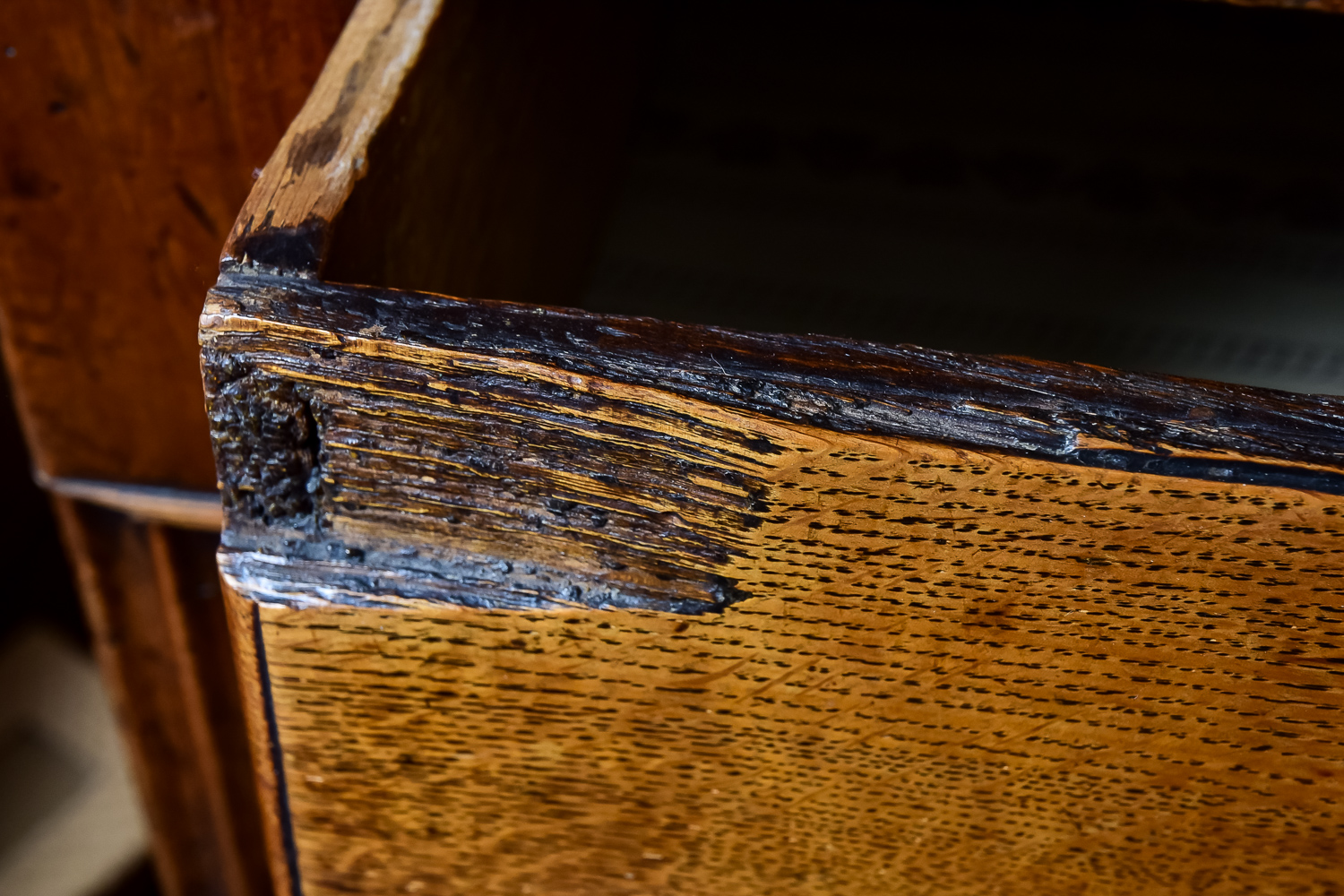 Antique Walnut Hutch with Ivory Keyhole Inlays