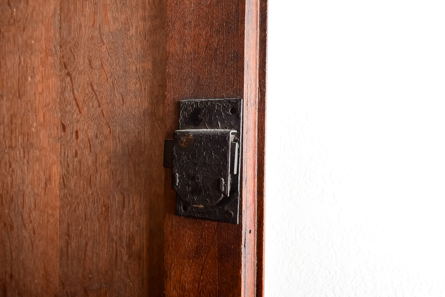Antique Walnut Hutch with Ivory Keyhole Inlays