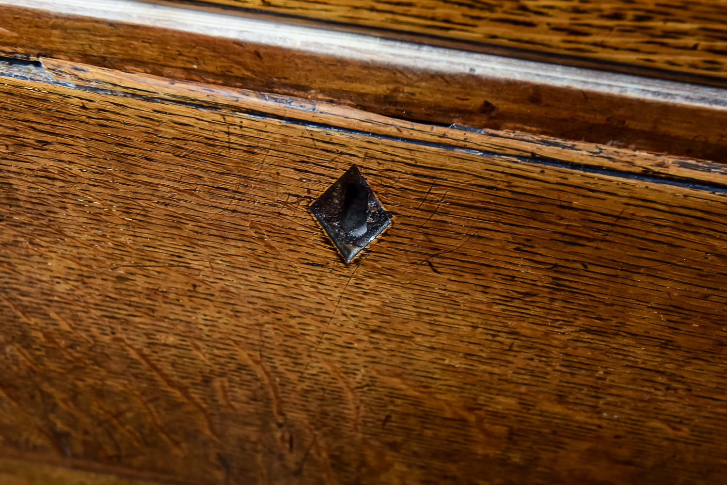 Antique Walnut Hutch with Ivory Keyhole Inlays