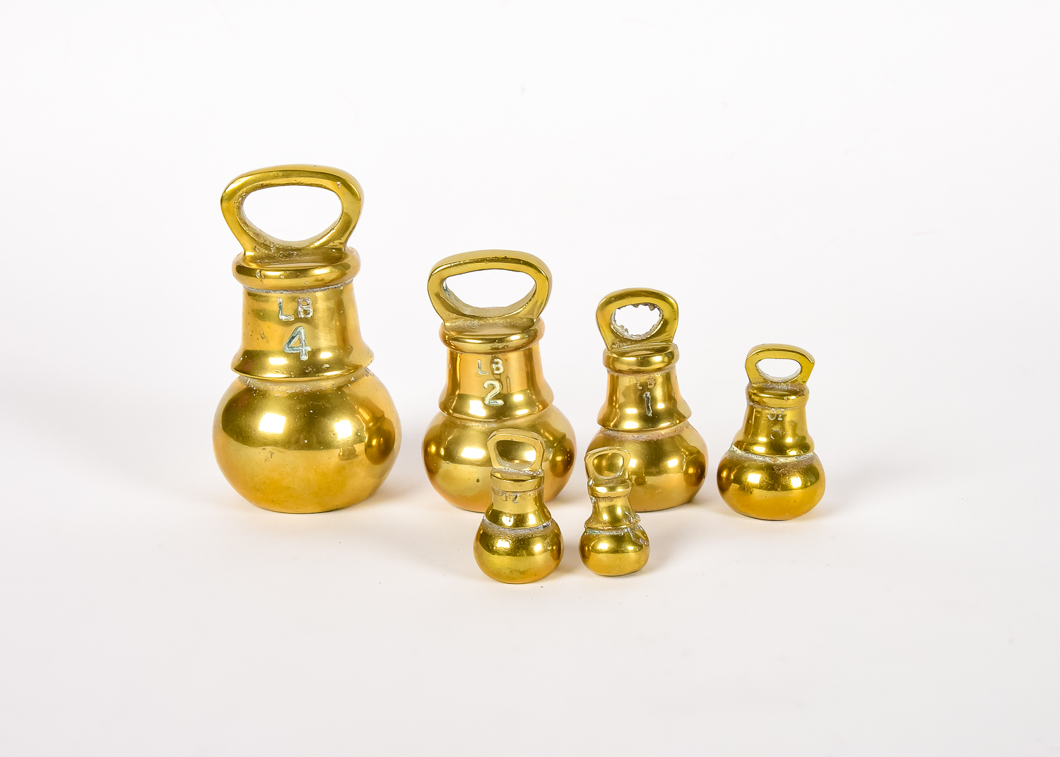 Antique Brass and Lead Weight Set