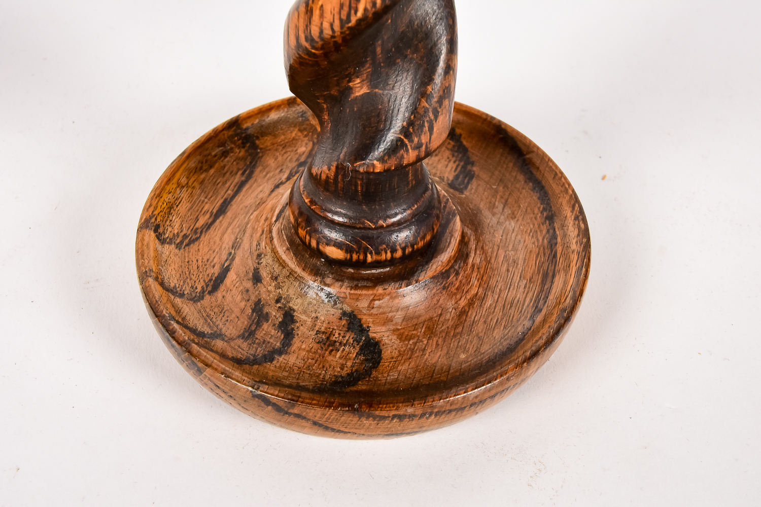 Pair of Antique Oak Candlesticks