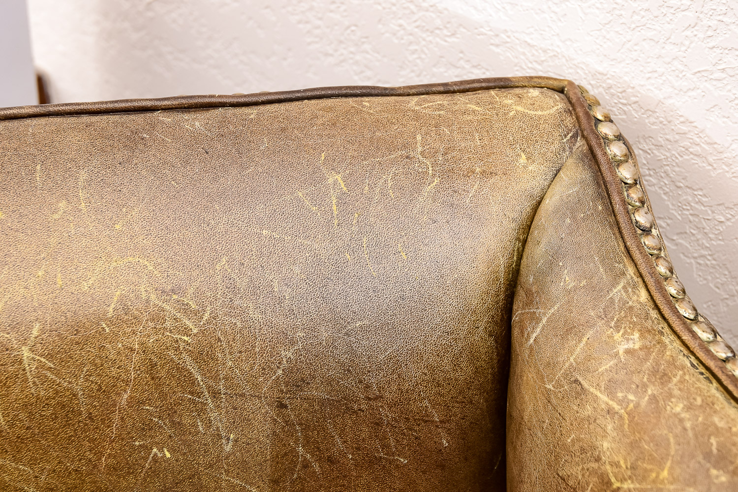 Leather Chippendale Style Wing Chair, Circa 1850