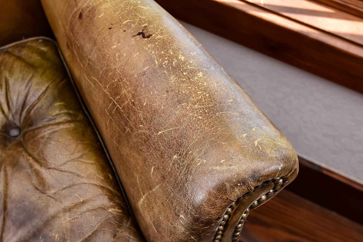 Leather Chippendale Style Wing Chair, Circa 1850