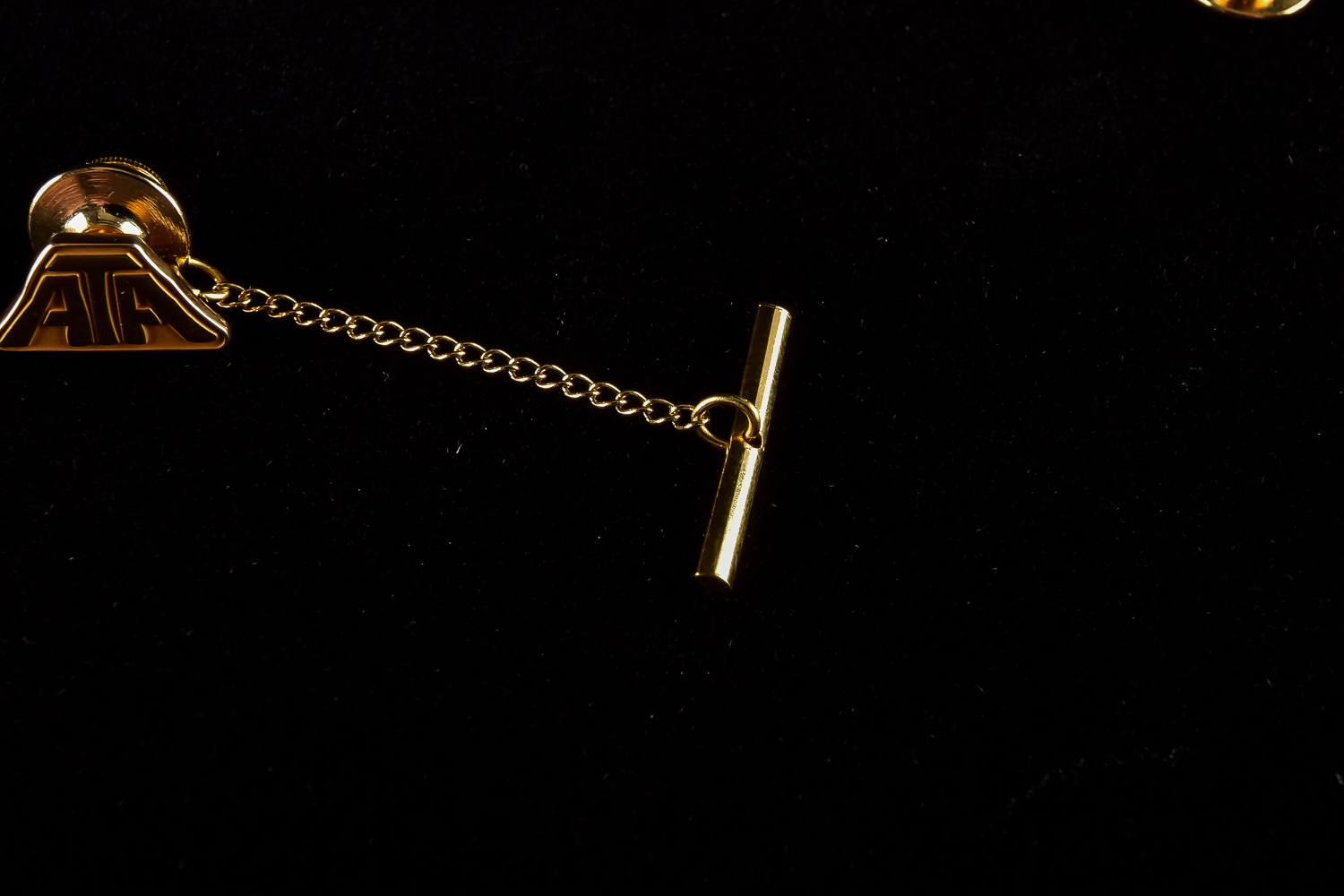 Set of Gold Cuff Links and Tie Tacks