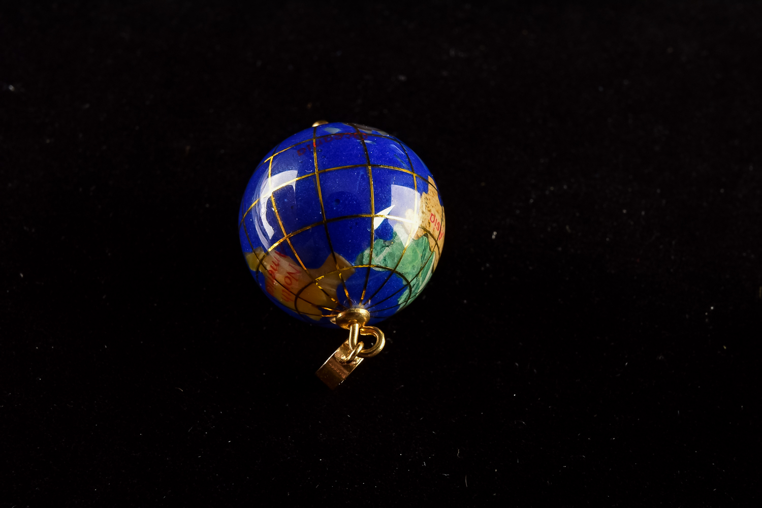 Gold and Lapis Earring and Globe Pendant Ensemble