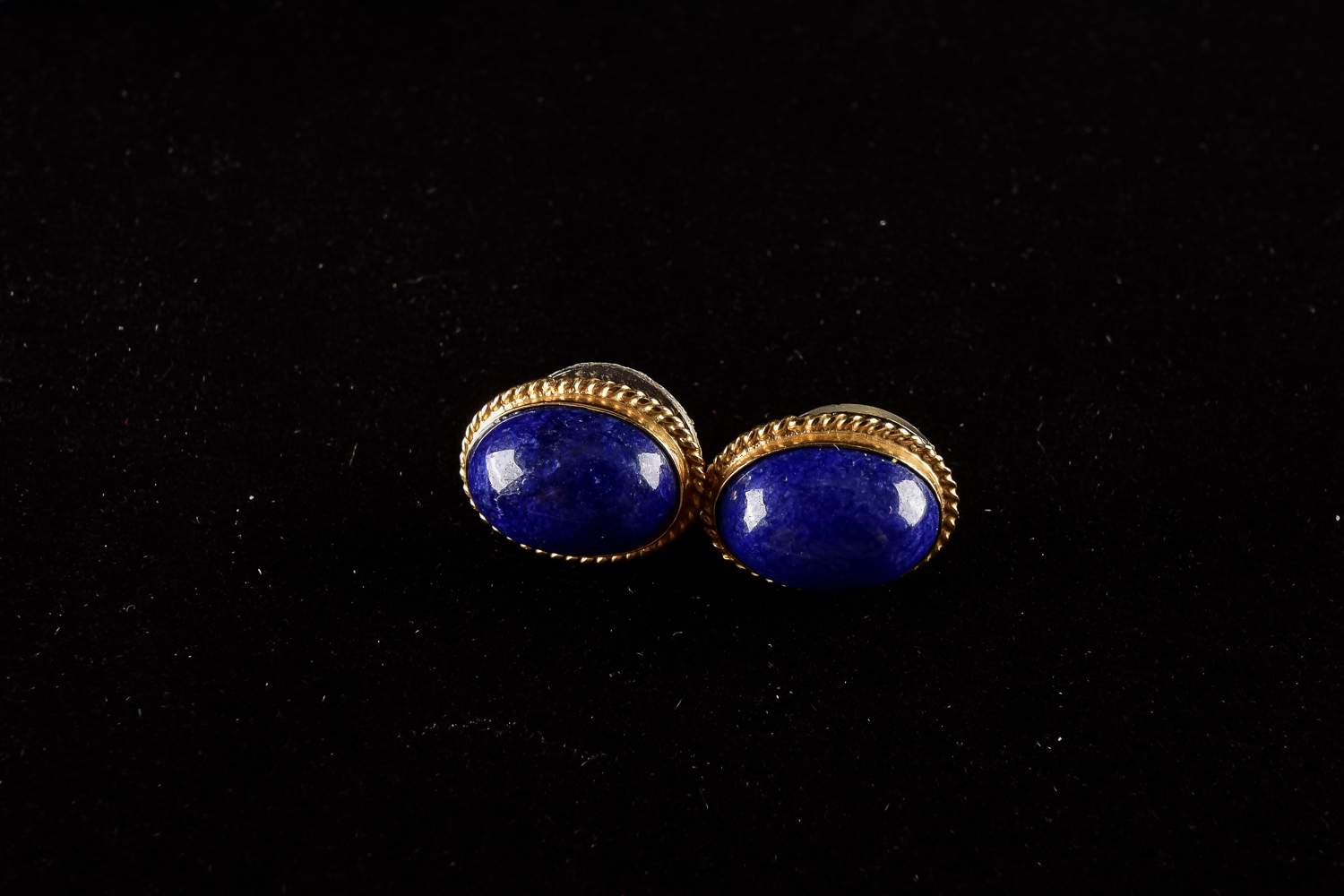 Gold and Lapis Earring and Globe Pendant Ensemble