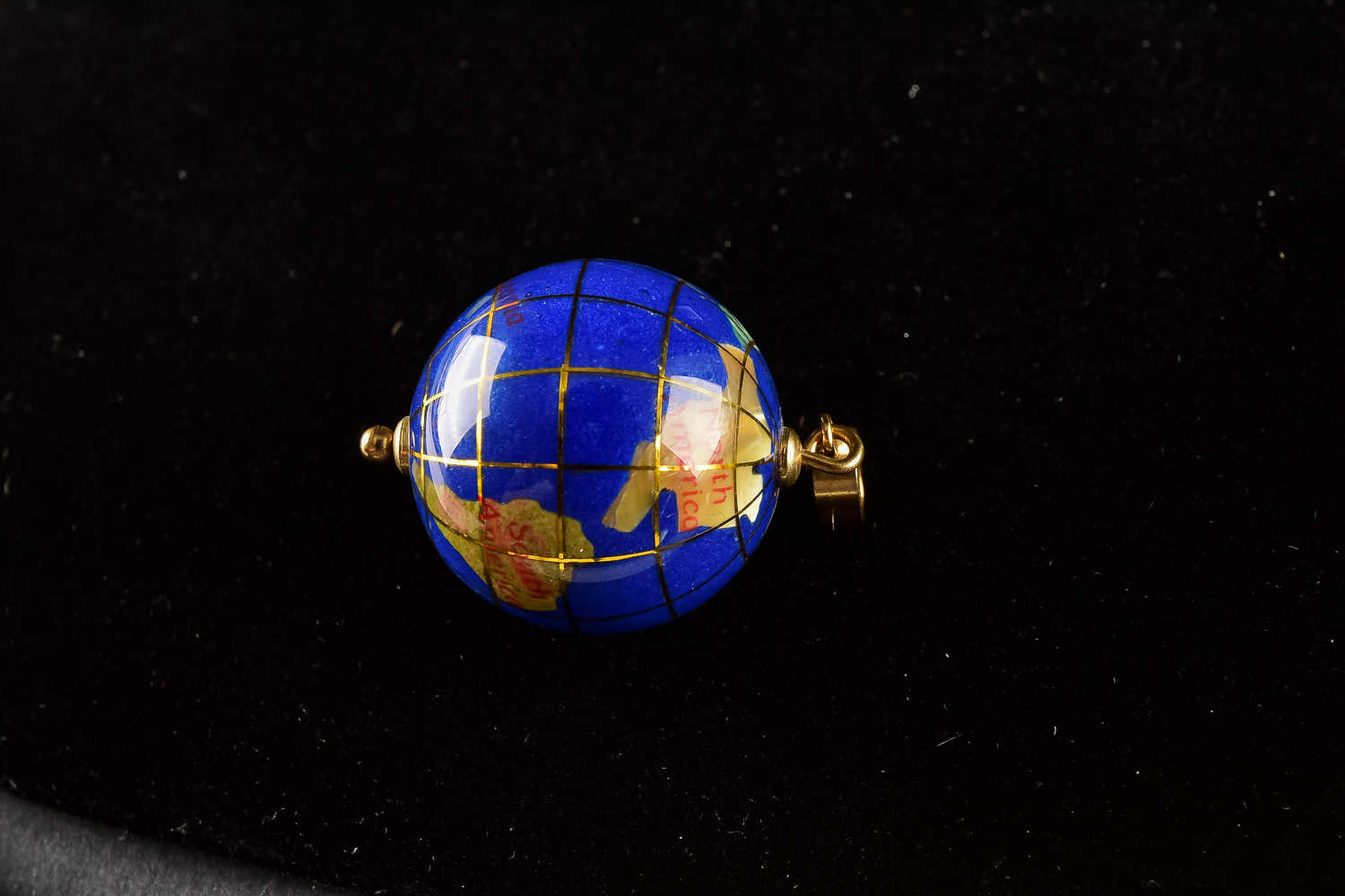 Gold and Lapis Earring and Globe Pendant Ensemble
