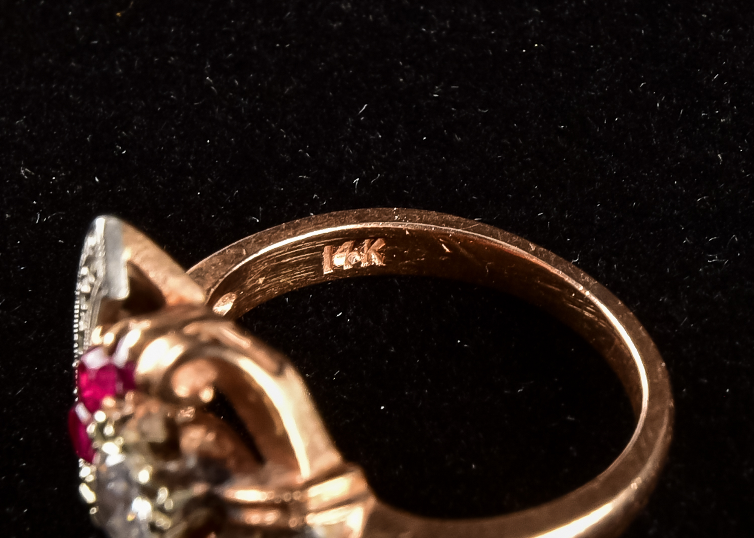 14K Gold, Ruby and Diamond Cocktail Ring