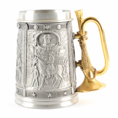 Franklin Mint Pewter and 24k Gold Plate Commemorative Civil War Tankard Franklin Mint Pewter and 24k Gold Plate Commemorative Civil War Tankard