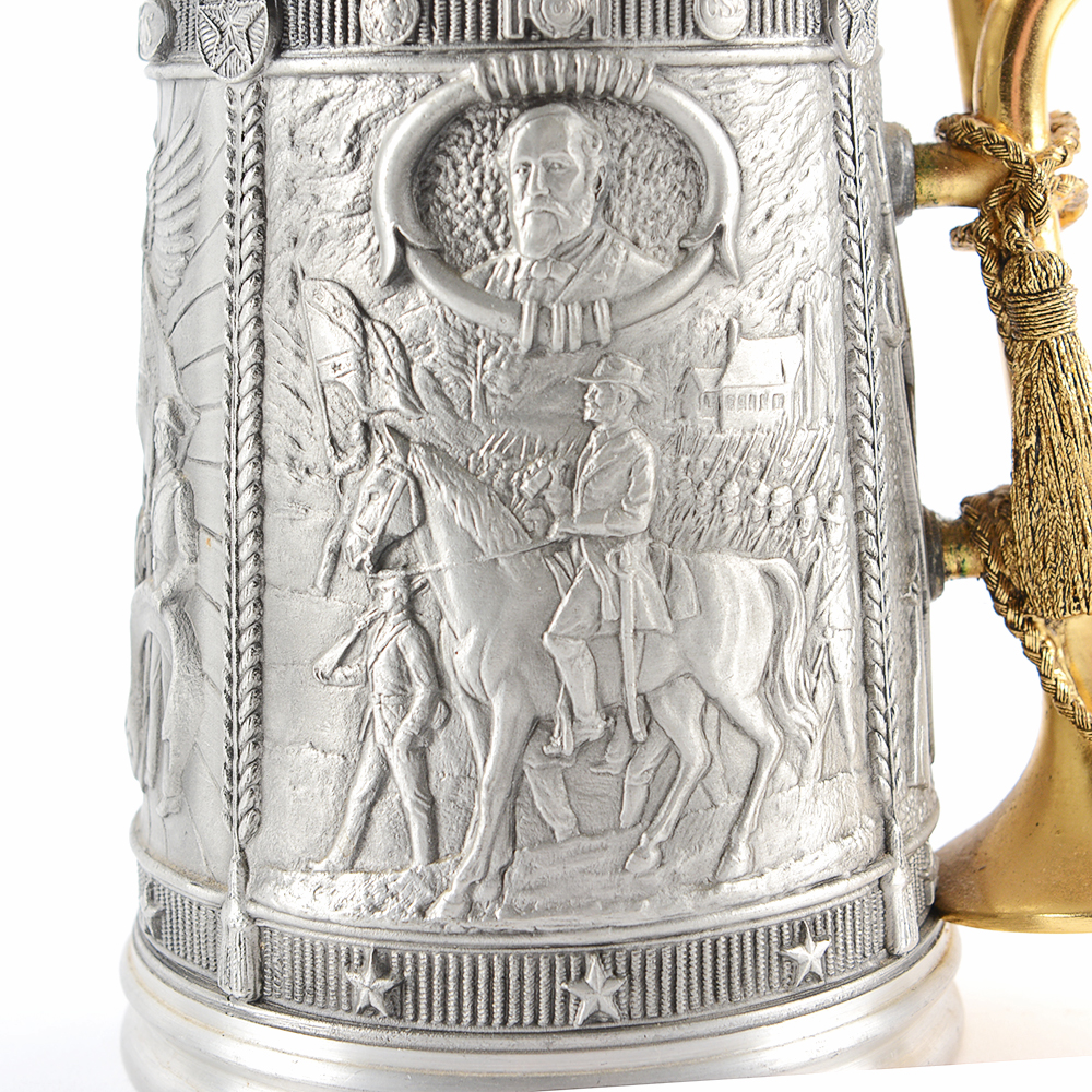 Franklin Mint Pewter and 24k Gold Plate Commemorative Civil War Tankard