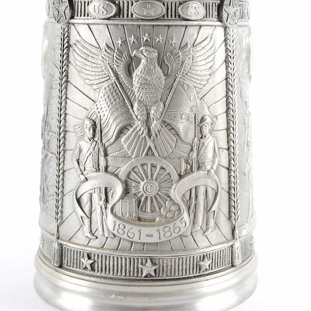 Franklin Mint Pewter and 24k Gold Plate Commemorative Civil War Tankard
