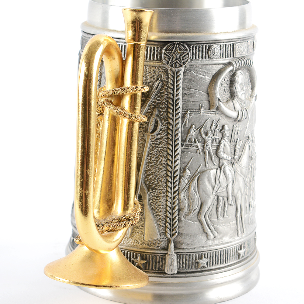 Franklin Mint Pewter and 24k Gold Plate Commemorative Civil War Tankard
