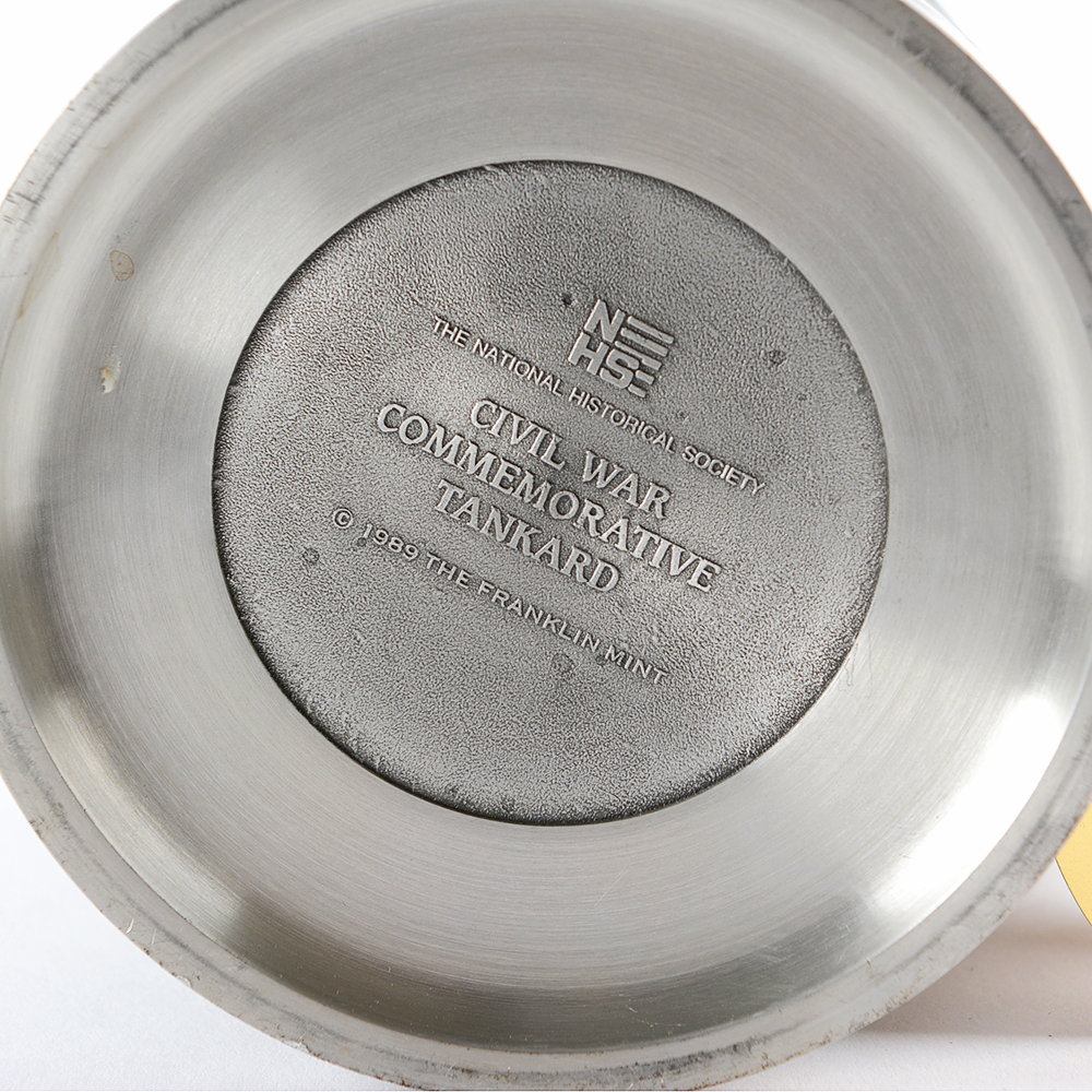 Franklin Mint Pewter and 24k Gold Plate Commemorative Civil War Tankard