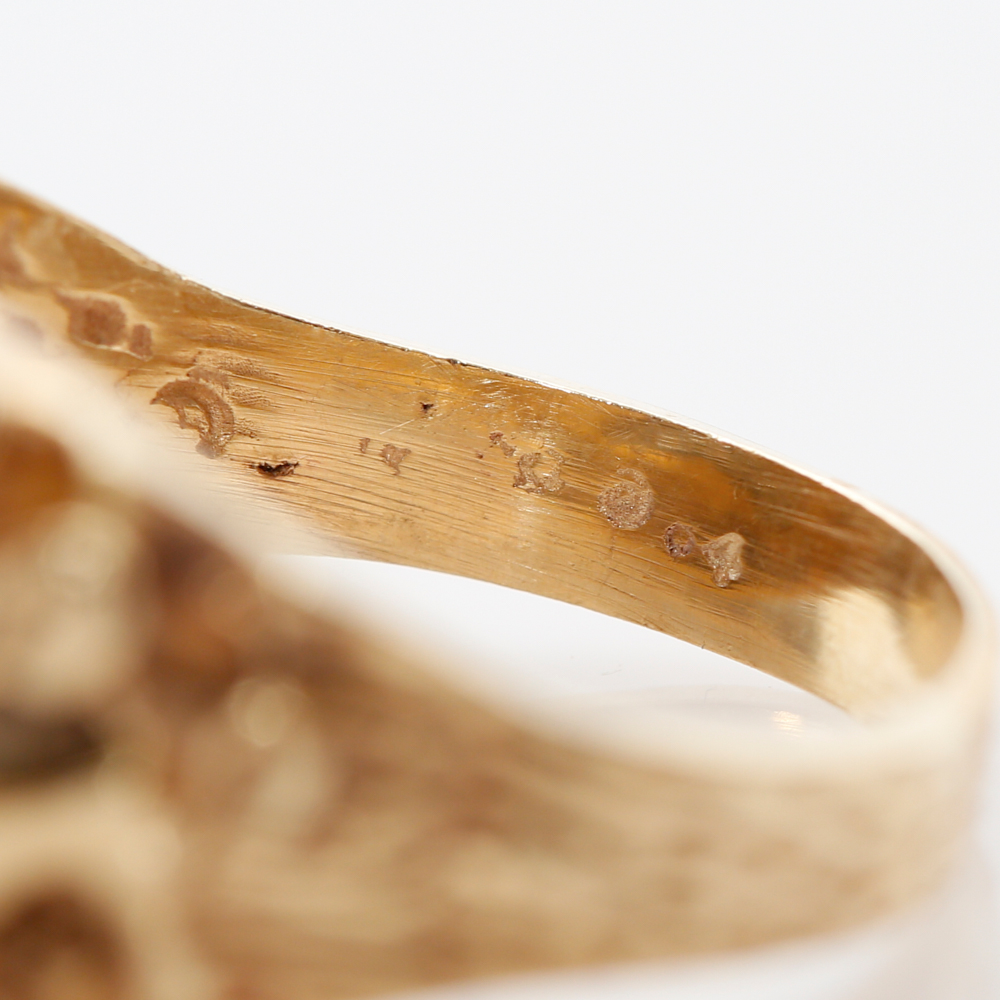 14K Gold Nugget Diamond Ring