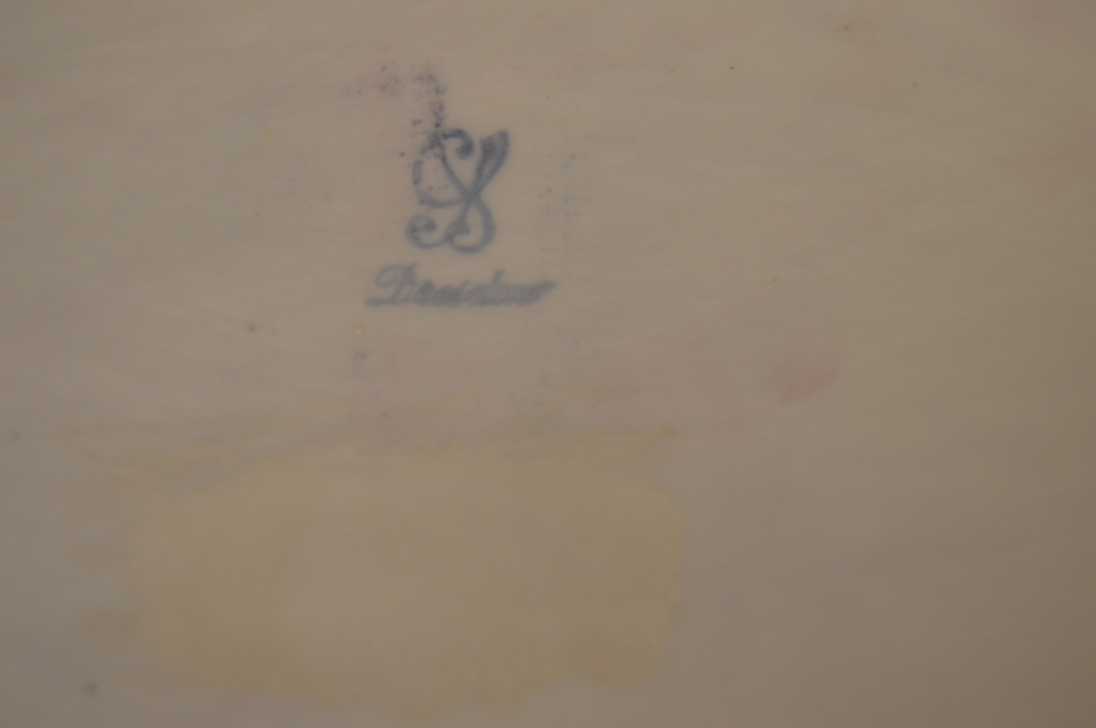 Large Rococo Revival Dresden Hand Painted Porcelain Bowl