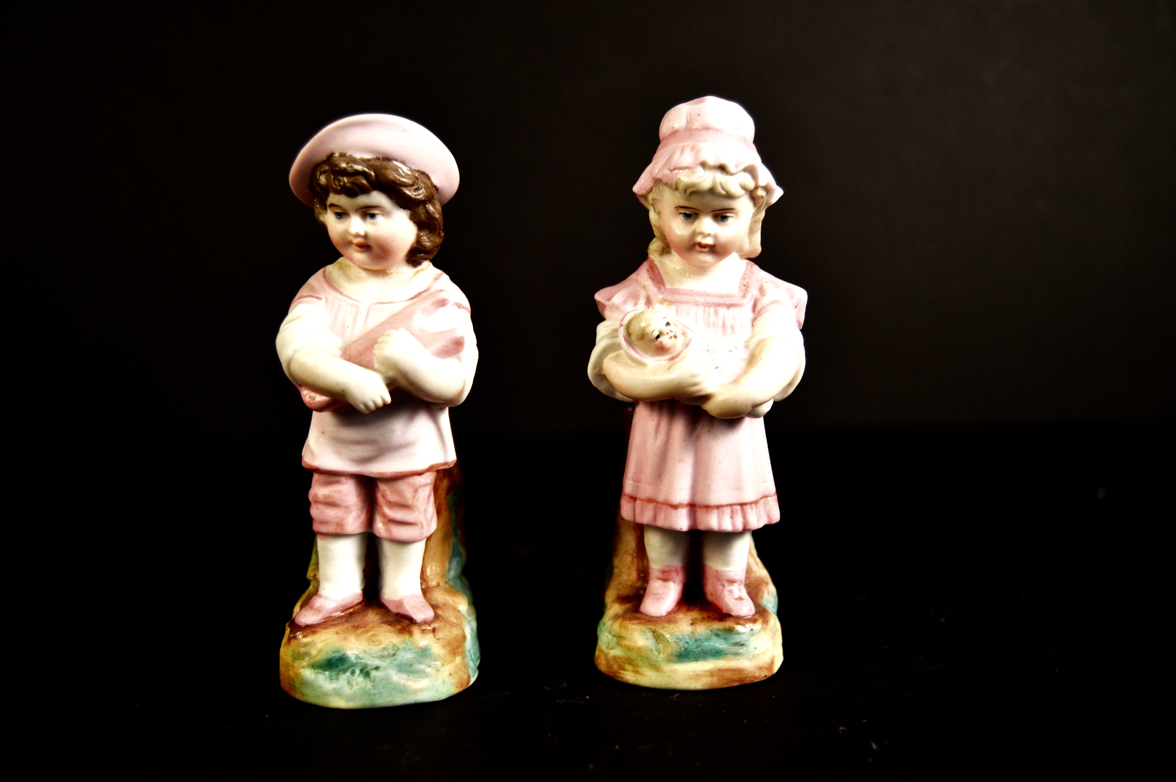 Group of Antique and Vintage Painted Bisque Figurines