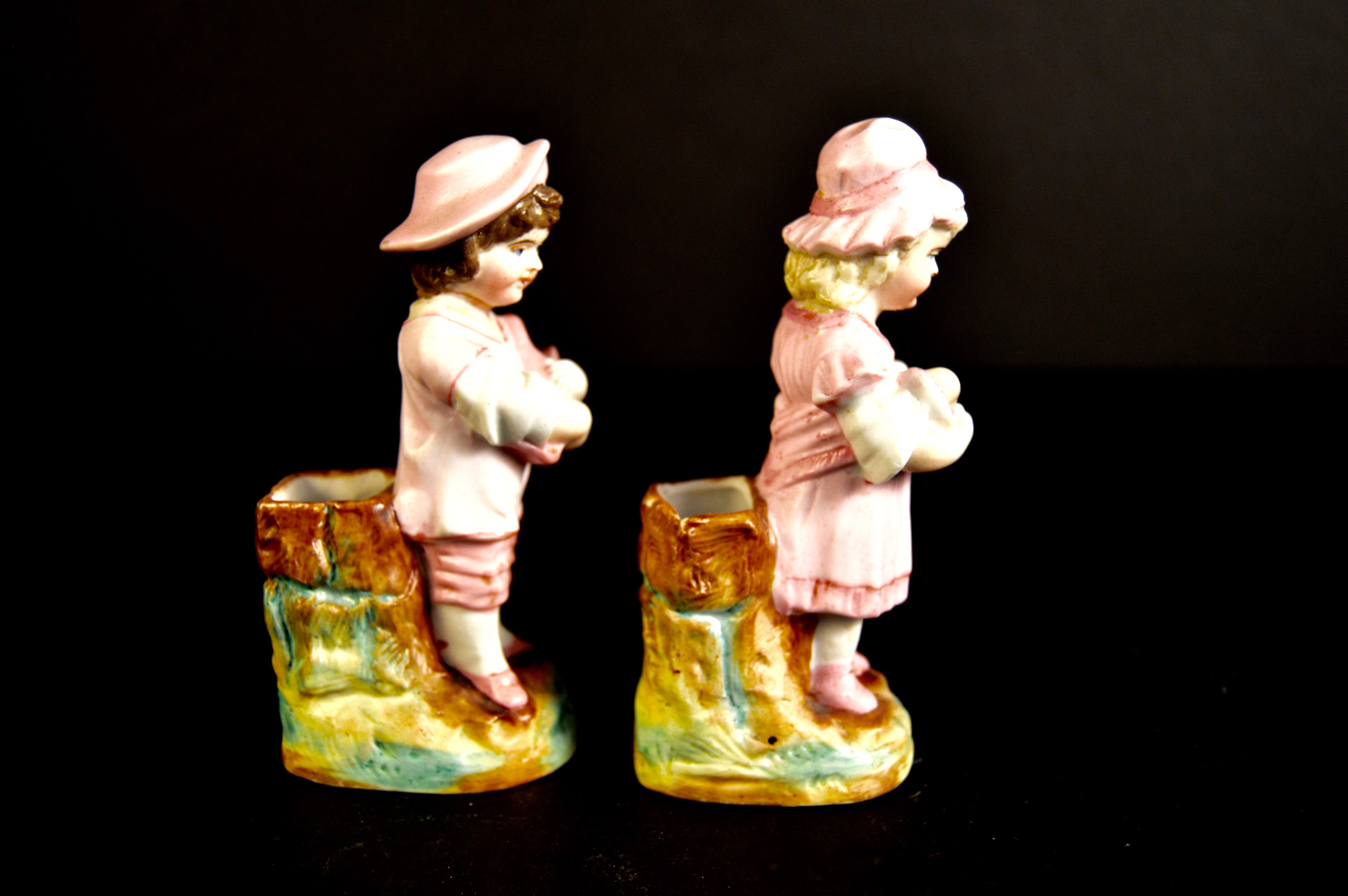 Group of Antique and Vintage Painted Bisque Figurines