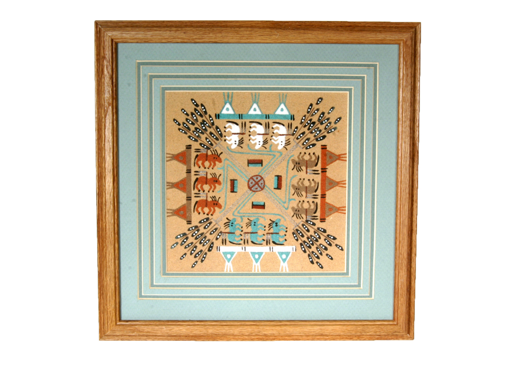 Navajo "Buffalo People" Mandala Sand Painting