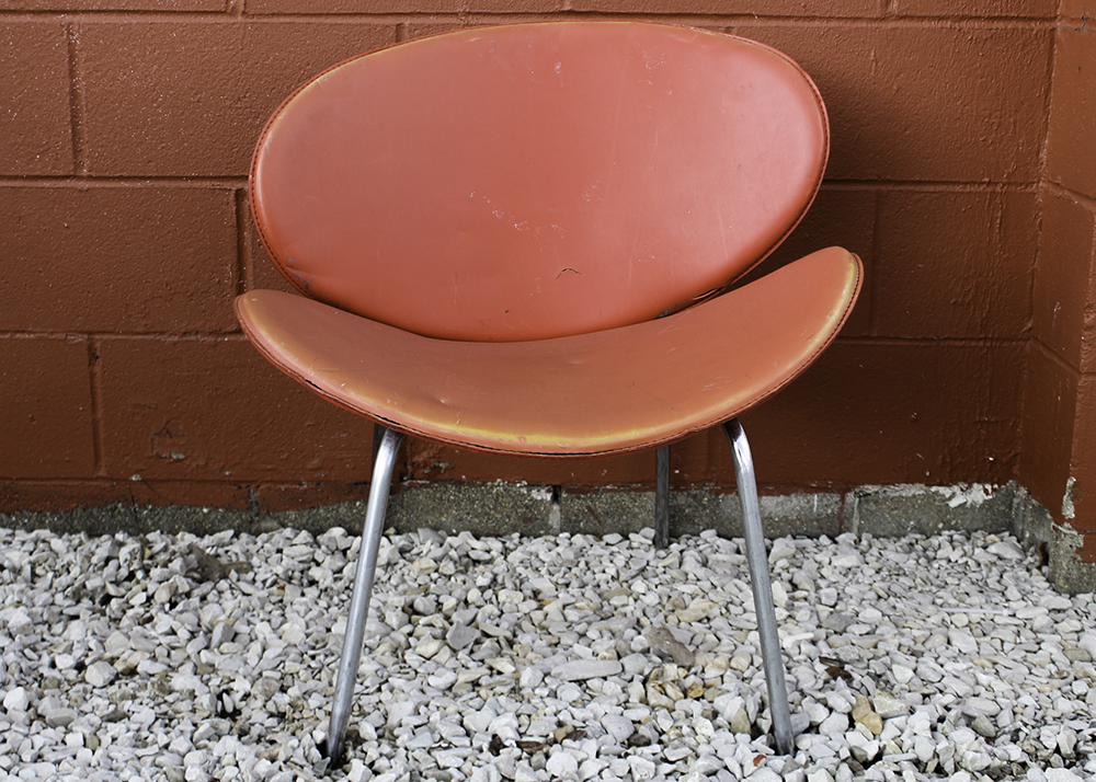 Pair of Matching Mid Century Modern "Orange Slice" Chairs