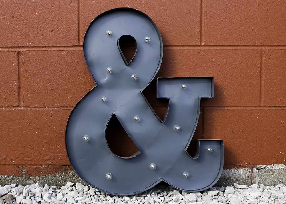 Metal Ampersand Marquee Letter