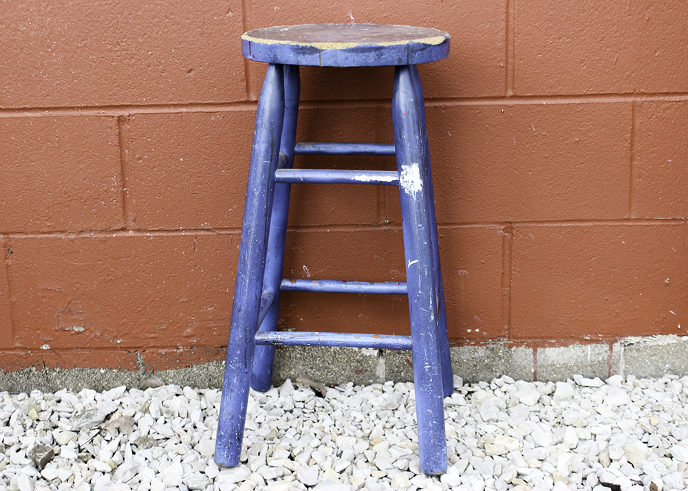 Pair of Industrial Wooden Stools