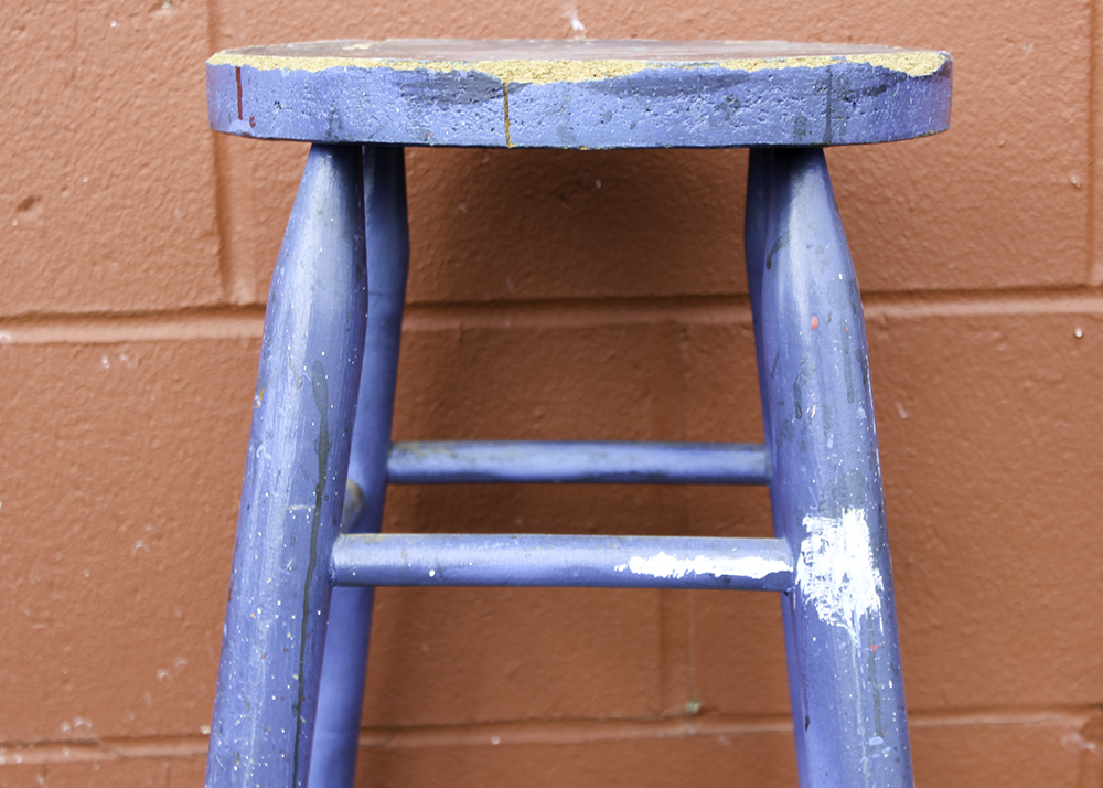 Pair of Industrial Wooden Stools