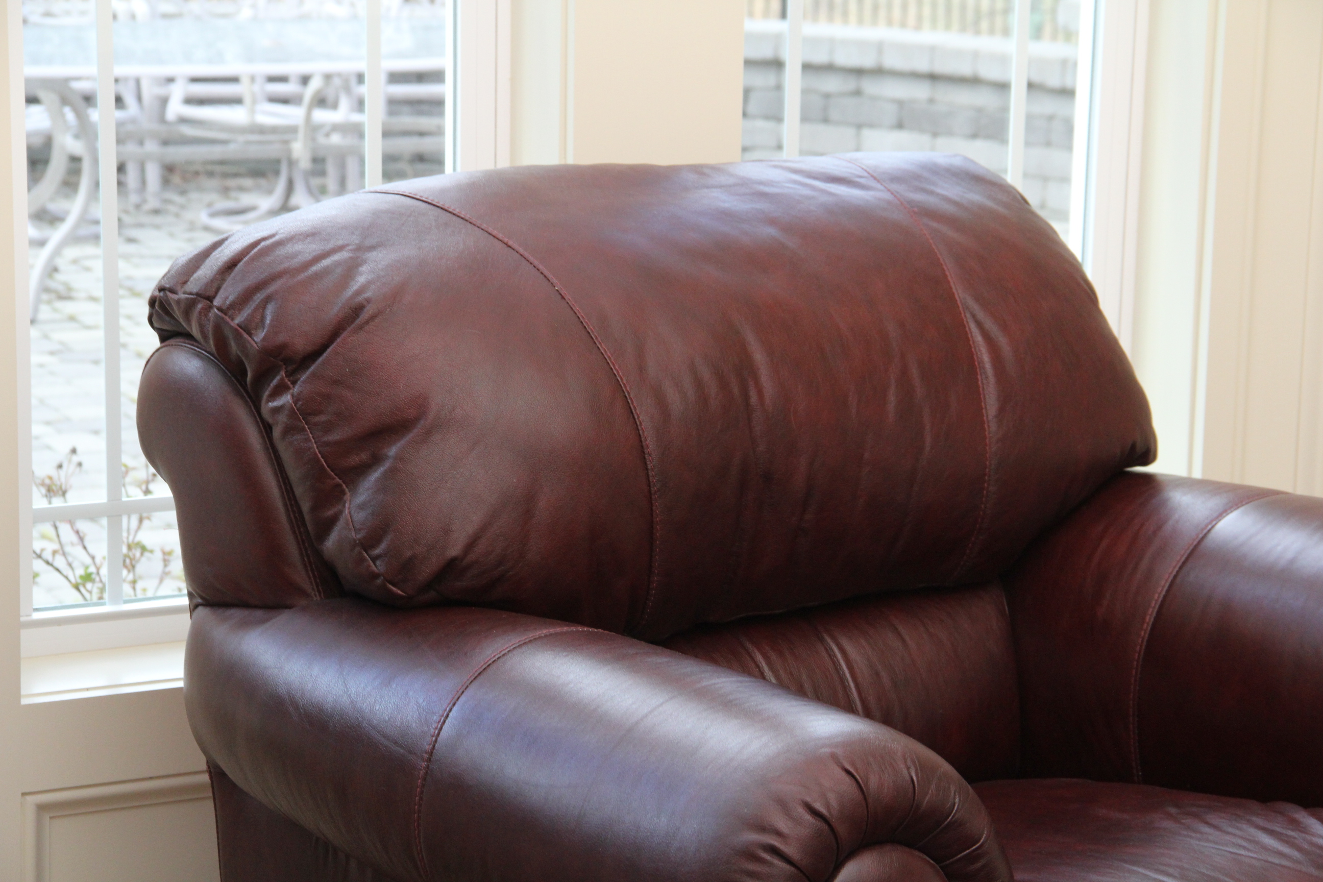 Italsofa Leather Chair and Ottoman