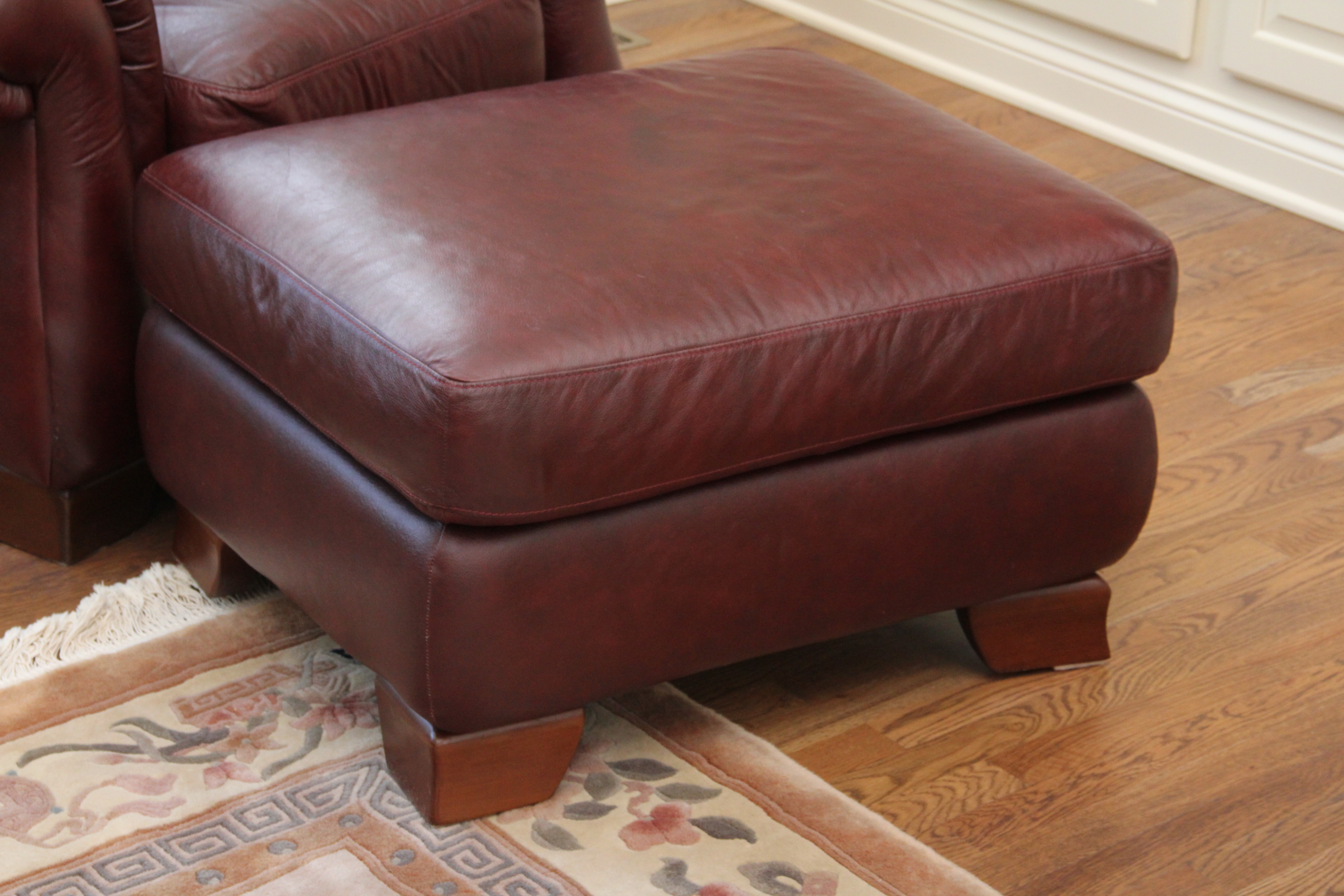 Italsofa Leather Chair and Ottoman