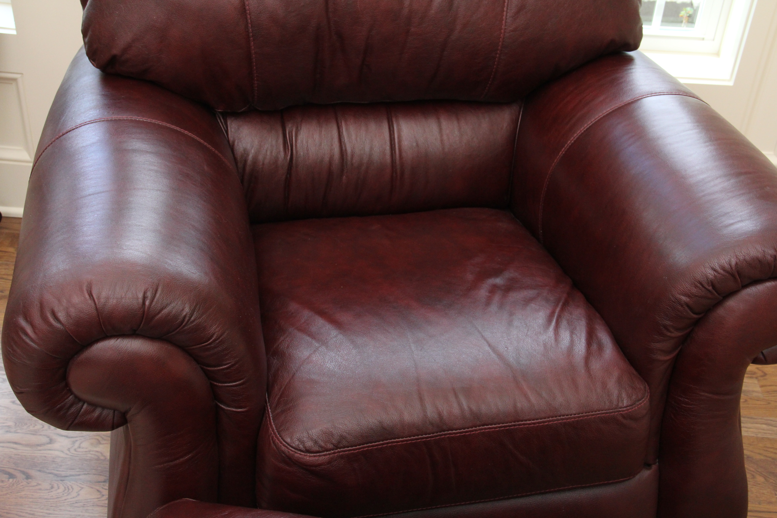 Italsofa Leather Chair and Ottoman
