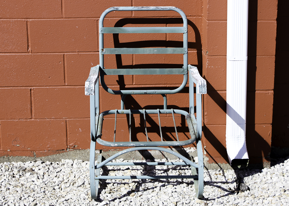 Pair of Mid-Century Metal Patio Spring Chairs.