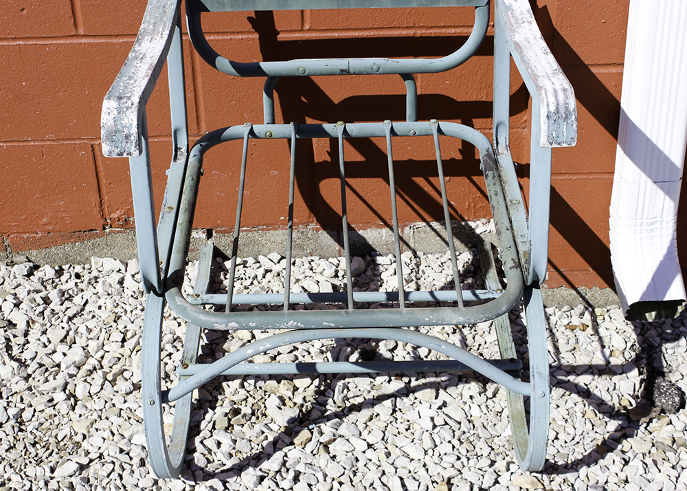 Pair of Mid-Century Metal Patio Spring Chairs.