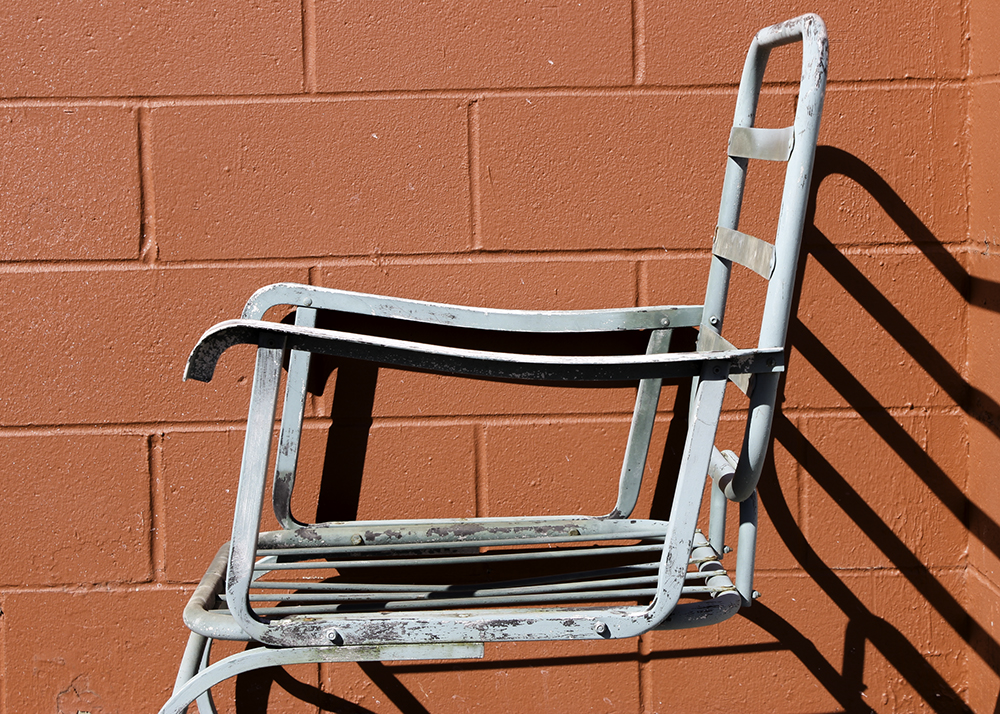 Pair of Mid-Century Metal Patio Spring Chairs.