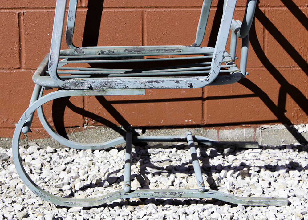 Pair of Mid-Century Metal Patio Spring Chairs.