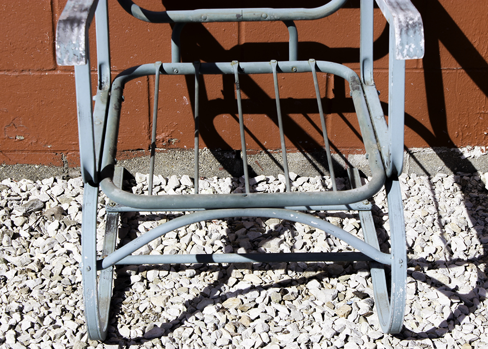 Pair of Mid-Century Metal Patio Spring Chairs.