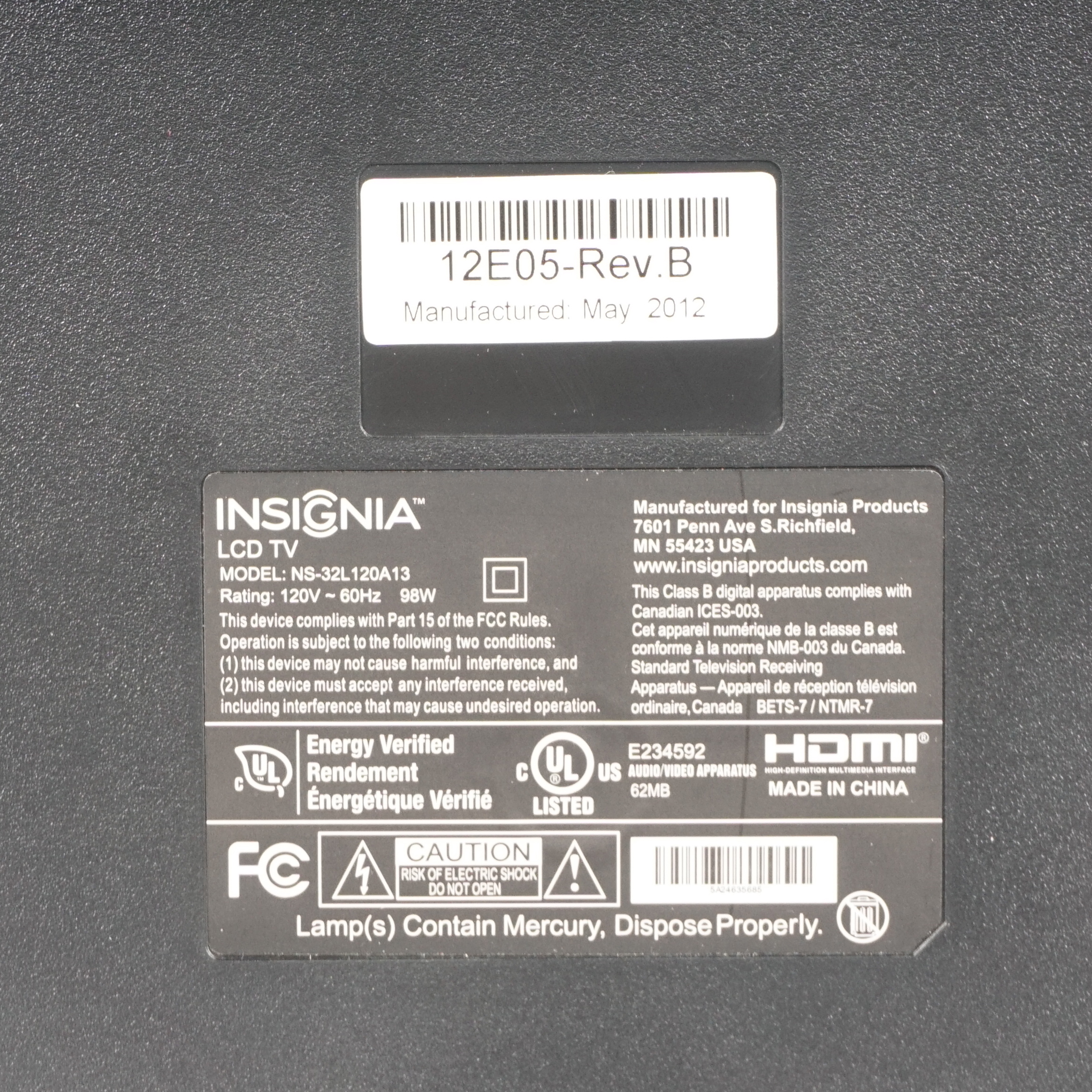 Insignia 27 Inch LCD Flat Screen TV