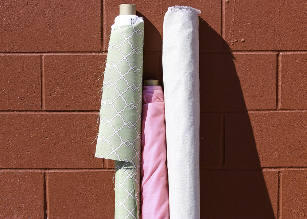 Assortment of Upholstery Fabric Bolts and Scrap