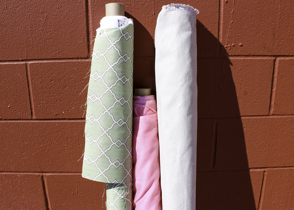 Assortment of Upholstery Fabric Bolts and Scrap