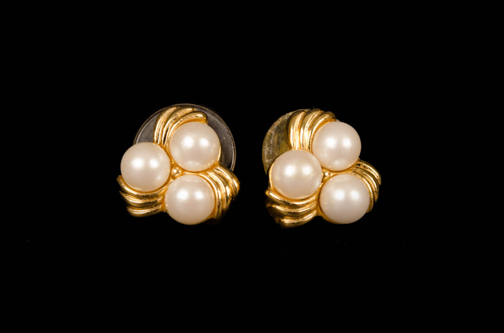 Gold and Pearl Costume Earring Collection