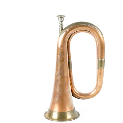 1940s Copper and Brass Military Bugle 1940s Copper and Brass Military Bugle