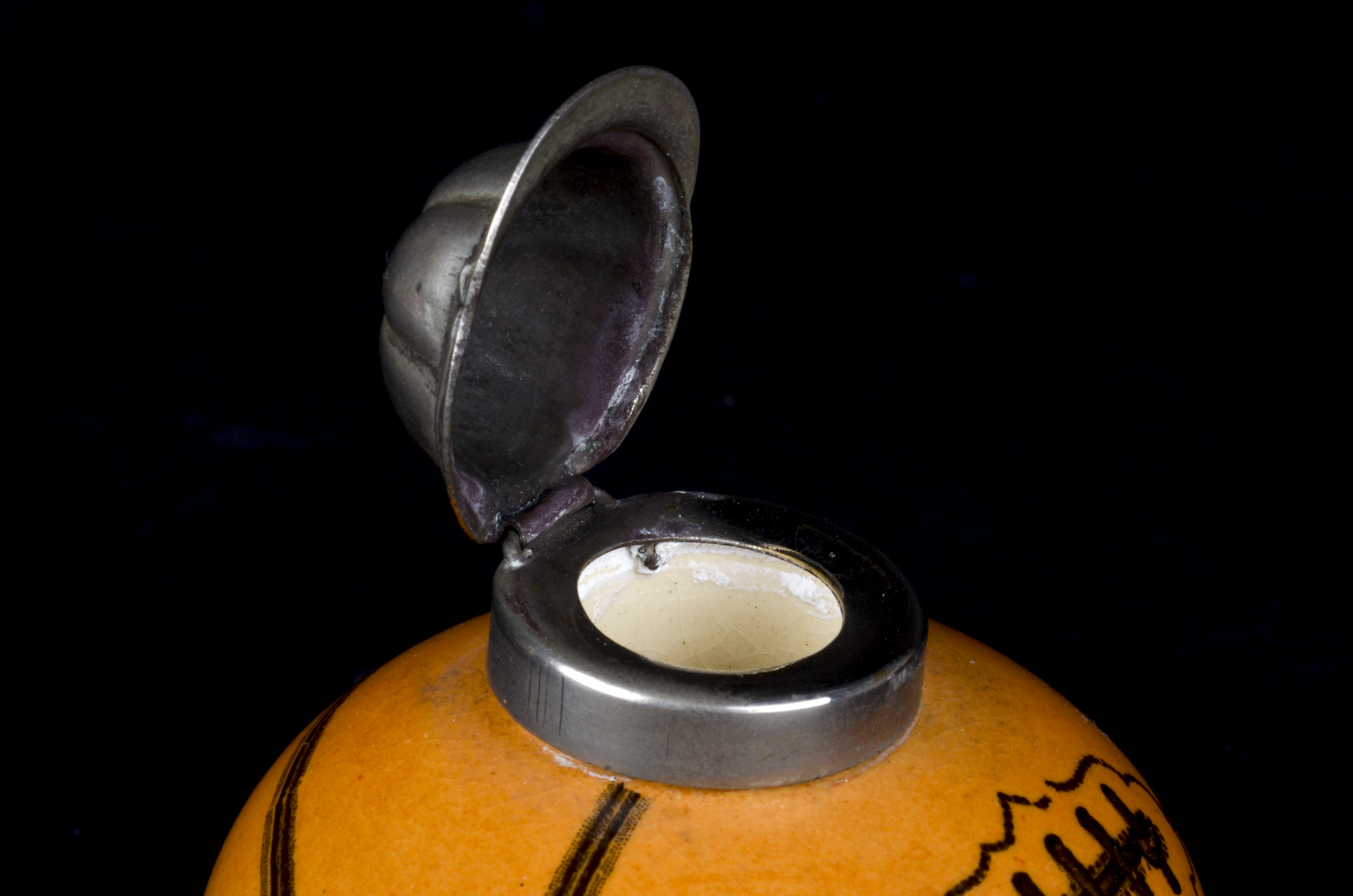 Vintage Rugby Ball Inkwell Topped with a Metal Rugby Cap