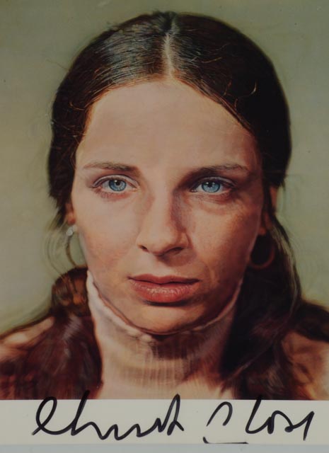 Chuck Close Autographed MoMA Postcard "Leslie/Watercolour"