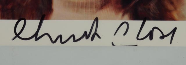 Chuck Close Autographed MoMA Postcard "Leslie/Watercolour"