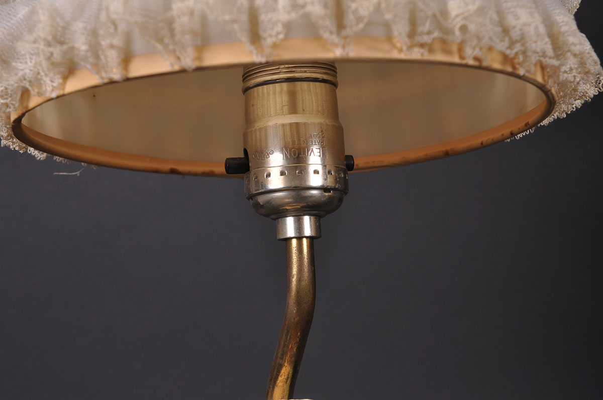 Pair of Vintage Ceramic Hand Painted Boudoir Lamps