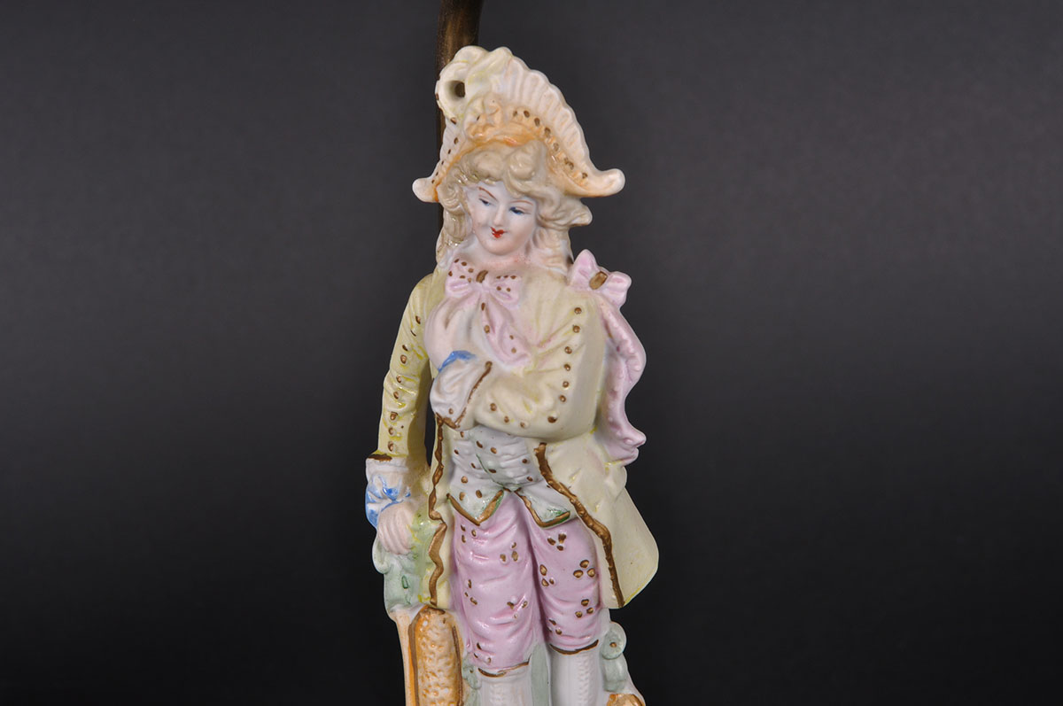 Pair of Vintage Ceramic Hand Painted Boudoir Lamps