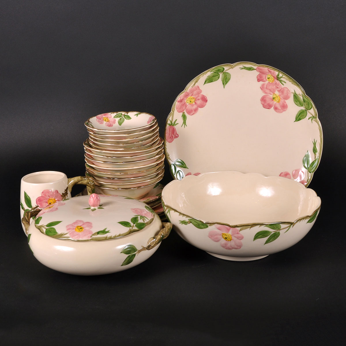 Collection of Franciscan Dinnerware "Desert Rose" Pattern