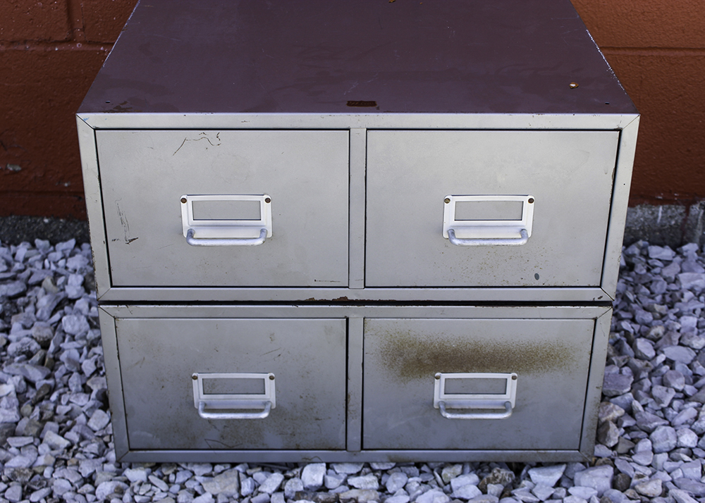 Pair of Weis Industrial Metal Card File Drawers