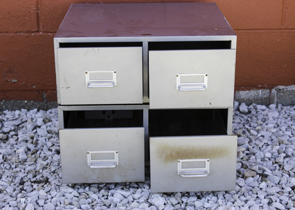 Pair of Weis Industrial Metal Card File Drawers