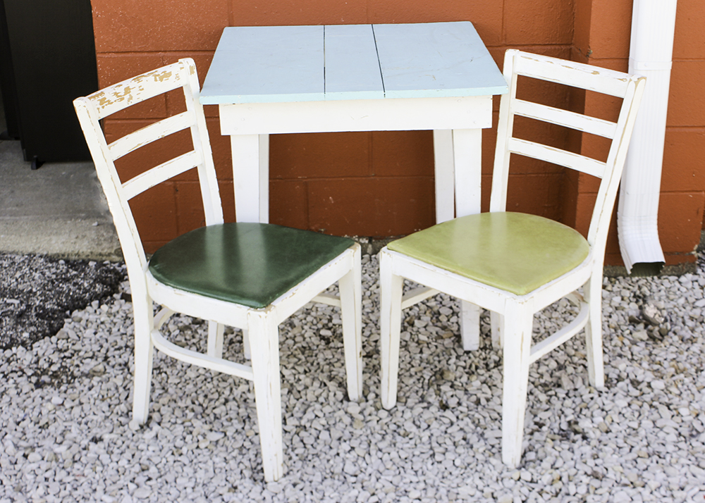 Upcycled Solid Wood Farmhouse Table and Chairs