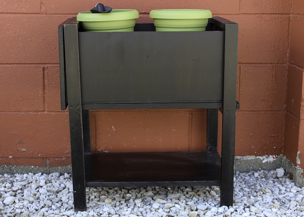 Wooden Box Planter Stand and Accessories