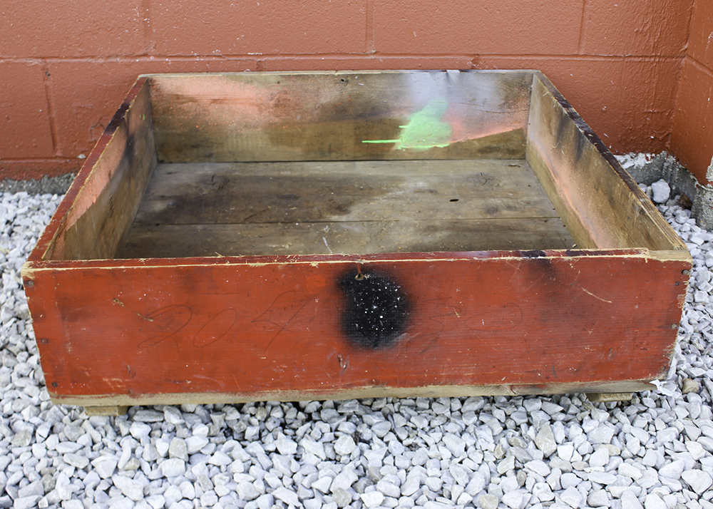 Vintage Children's Size Sandbox and Tools